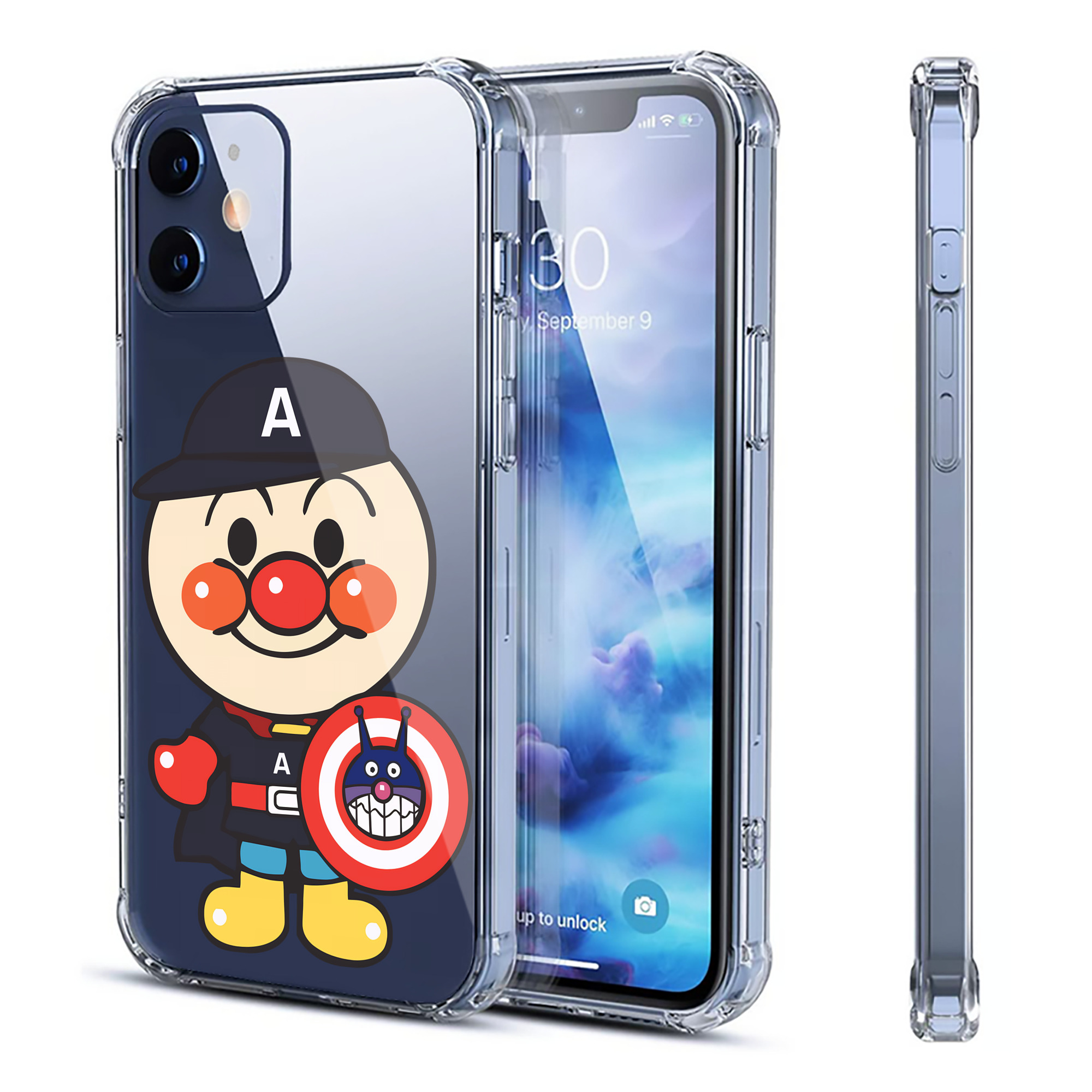 （画像用） アンパンマン Anpanman 【iPhone 12シリーズ対応】透明スマホケース（クリアソフトケース）